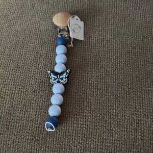 Blue Butterfly Pacifier Clip